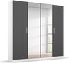 rauch Kleiderschrank; Drehtürenschrank COSMO, 4-türig, 2 Spiegeltüren,, Graumetallic/Alpinweiß, mit Aufbewahrungsboxen, 181x197x54xcm Bild 3