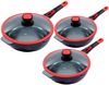 KING Pfannen-Set Click-Grip, Aluminiumguss (Set, 3-tlg, je 1 Pfanne Ø 24/28/32 cm, H: 7,5/8,5/9,5 cm, - 6/2,8/4 l), abnehmbarer Griff, Induktion Bild 2
