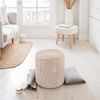 Dekohocker Stauraum Baumwolle Ø40×45cm abnehmbarer Deckel Beige Boho Design Bild 2