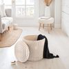 Dekohocker Stauraum Baumwolle Ø40×45cm abnehmbarer Deckel Beige Boho Design Bild 4