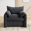 KLAM HOME Sessel Modernes Design Chenille-Stoff Relaxsessel mit dicken Kissen Armlehne, Einzelsofa,übergroßer Sessel geeignet für Wohnzimmer und Schlafzimmer Bild 4