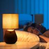 Relaxdays Tischlampe mit Stoffschirm Bild 3