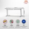 Rheinland Möbel Statio Schreibtisch 160x80 cm höhenverstellbar ±10 mm in Grau – großzügiger Bürotisch für Homeoffice & Büro, C-Fuß, Kabelwanne, einfache Montage, FSC® zertifiziert Bild 3
