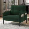 LVHOM Sessel mit Seitentaschen, Relaxsessel Cordstoff, Polstersessel Lehnstuhl Wohnzimmersessel mit Metallbeine, Grün Bild 2