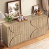 Sideboard 160 × 40 × 80 cm, Natural, mit Türen und verstellbaren Einlegeböden, Spanplatte, skandinavisch, Holz Bild 2