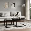 Home Collective Couchtisch Couchtisch 2er Set 42cm und 36cm hoch, Beistelltisch Loft Design, 2 in 1 Verschachtelung, kratzfeste Oberfläche, Wohnzimmer schwarz Bild 3