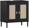 Badezimmer-Set >WZ-0800< (5-teilig) Fichte massiv schwarz - 155x190x40 (BxHxT) Bild 4