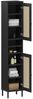 Badezimmer-Set >WZ-0800< (5-teilig) Fichte massiv schwarz - 155x190x40 (BxHxT) Bild 3
