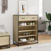 Schuhschrank, Schuhkipper für Flur, modern Sonoma Eiche 75x38x97,5 cm Holzwerkstoff Metall Bild 3