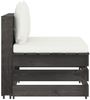 vidaXL Modulares Mittelsofa mit Kissen Grau Imprägniertes Holz 3068122 Bild 2