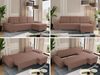 Universelles Ecksofa mit Schlaffunktion, Bettkasten und losen Kissen, gesteppte Sitzfläche - UMBRIA - Rosa Boucle Bild 2