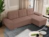 Universelles Ecksofa mit Schlaffunktion, Bettkasten und losen Kissen, gesteppte Sitzfläche - UMBRIA - Rosa Boucle Bild 4