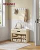 Vasagle Schuhbank, mit gepolstertem Kissen, Holzspanplatte, 30 x 60 x 44 cm, naturbeige Bild 2