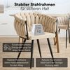 skølm 'Sudri' Esszimmerstühle, 6er Set, creme beige, gepolstert mit Samtbezug, höhenverstellbar, Schalenstuhl mit Armlehne, bis 120 kg belastbar Bild 3