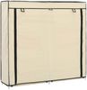 vidaXL Schuhschrank mit Abdeckung Cremeweiß 115 x 28 x 110 cm Stoff 282433 Bild 2
