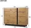 Flieks Kommode mit 4 Schubladen und 2 Türen (Schrank für Wohnzimmer, Schlafzimmer und Esszimmer, 1 St, B110 x T35,5 x H90,5 cm), Sideboard Mehrzweckschrank Anrichte Holzschrank Natur Bild 4
