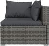 vidaXL 7-tlg. Garten-Lounge-Set mit Kissen Poly Rattan Grau 3101821 Bild 3