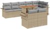 vidaXL Gartensofa-set mit Kissen 9 pcs Beige und Hellgrau Poly-Rattan 3349349 Bild 2