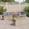 vidaXL Gartensofa-set mit Kissen 9 pcs Beige und Hellgrau Poly-Rattan 3349349 Bild 3