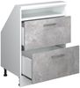 Küchenschrank für Dachschrägen R-Line Beton 60 cm mit 2 Schubladen Vicco Bild 5