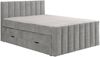 MEBLINI King Boxspringbett VARANO 160x200 cm mit Bettkasten – H3/Grau Samt Polsterbett - Gepolstert Doppelbett mit Matratze und Topper - Polsterbett mit Stauraum - Bett mit Kopfteil – Stauraumbett Bild 2