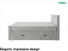 MEBLINI King Boxspringbett VARANO 160x200 cm mit Bettkasten – H3/Grau Samt Polsterbett - Gepolstert Doppelbett mit Matratze und Topper - Polsterbett mit Stauraum - Bett mit Kopfteil – Stauraumbett Bild 3