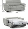 Dmora 2-Sitzer Schlafsofa Salorno, Schlafsofa fürs Wohnzimmer, gepolstert, abnehmbar, 100 % Made in Italy-Qualität, 185x95 h100 cm, Hellgrau Bild 3