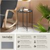 tectake 800911 Beistelltisch rund aus Metall, rustikaler Flair, abnehmbare Ablagefläche, stabil und standsicher, Couchtisch für Wohnzimmer Schlafzimmer Balkon, Ø45,5 x H53 cm (Dunkelgrau | Nr. 404186) Bild 2