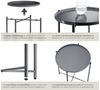 tectake 800911 Beistelltisch rund aus Metall, rustikaler Flair, abnehmbare Ablagefläche, stabil und standsicher, Couchtisch für Wohnzimmer Schlafzimmer Balkon, Ø45,5 x H53 cm (Dunkelgrau | Nr. 404186) Bild 4