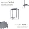 tectake 800911 Beistelltisch rund aus Metall, rustikaler Flair, abnehmbare Ablagefläche, stabil und standsicher, Couchtisch für Wohnzimmer Schlafzimmer Balkon, Ø45,5 x H53 cm (Dunkelgrau | Nr. 404186) Bild 3