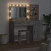 vidaXL Schminktisch mit Spiegelbeleuchtung 2 pcs Grau Holzwerkstoff 3334268 Bild 4