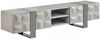KAWOLA Lowboard MARGO TV-Board 2 Türen 2 Fächer Ulme furniert grau Fuß Edelstahl gebürstet 42 x 40 x 180 cm Bild 3