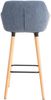 Barhocker mit Lehne Blau VILO - Stoffbezug, 99x55x46cm Barhocker mit Lehne Tresenhocker Barstuhl Küchenhocker Thekenhocker hoher Stuhl Bild 4