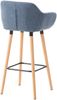 Barhocker mit Lehne Blau VILO - Stoffbezug, 99x55x46cm Barhocker mit Lehne Tresenhocker Barstuhl Küchenhocker Thekenhocker hoher Stuhl Bild 3