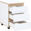 Rollcontainer >Memphis< in Weiß / Artisan Eiche Dekor - 45x66x55 (BxHxT) Bild 2