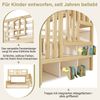 Novelux Kinder Etagenbett 90x200 & 140x200 cm mit Treppe und Stauraum – Kiefernholz Weiß & Eiche, Familienbett mit Hydraulik Bettkasten, Hausbett EN747 Bild 3