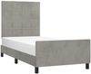 vidaXL Bettgestell mit Kopfteil Hellgrau 100x200 cm Samt [3125739] Bild 3