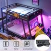 Merax Etagenbett 90×200cm, Kinderbett integrierter Gaming-Schreibtisch mit Steckdosen, USB- und Type-C-Anschlüssen, mit LED-Lichtband, zwei Aufbewahrungskörben, Schwarz Bild 5
