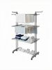 SONGMICS Wäscheständer, Standtrockner 4 Ebenen, klappbar, rollbar, Sockenhalter, 63,5 x 125,5 x 172,5 cm, grau Bild 2