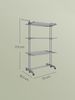 SONGMICS Wäscheständer, Standtrockner 4 Ebenen, klappbar, rollbar, Sockenhalter, 63,5 x 125,5 x 172,5 cm, grau Bild 3