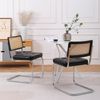 Esszimmer und Bürostuhl aus Kunstleder mit Massivholz- und Metallrahmen, hochdichter Schaumstoffpolsterung,Schwarz Bild 4