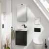 FACKELMANN SBC B.PARIS Gäste WC Waschtisch Set mit Spiegelschrank 45 cm breit, Schwarz matt, Türanschlag links Bild 2