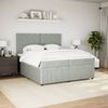 vidaXL Boxspringbett mit Matratze Hellgrau 200x200 cm Samt 3292424 Bild 3