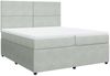 vidaXL Boxspringbett mit Matratze Hellgrau 200x200 cm Samt 3292424 Bild 2