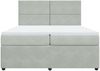 vidaXL Boxspringbett mit Matratze Hellgrau 200x200 cm Samt 3292424 Bild 4