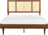 Bett mit Lattenrost AURAY 160 x 200 cm Rattan Heller Holzfarbton Bild 4