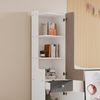 Bücherregal 45x40x184 cm aus MDF mit L-förmiger Tür und Schublade – platzsparend, zweifarbig Bild 5
