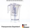 BigDean Messbecher-Set - 3 Größen: 500ml, 1L, 2L - bruchsicher, temperaturbeständig, farbige Skala transparent & blau - aus PP-Kunststoff lebensmittelecht - Made in Germany Bild 4