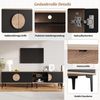 BlingBin TV-Schrank Lowboard TV-Ständer für Wohnzimmer, TV-Board (TV-Schrank, 1-St, TV-Möbel, 180 x 35 x 49 cm) mit 2 Schränke,TV-Board mit offene Ablagefächer, für 80-Zoll-Fernseher Bild 4
