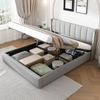 Polsterbett 160×200 cm aus Kunstleder mit LED-Beleuchtung und USB-Anschluss, grau Bild 2